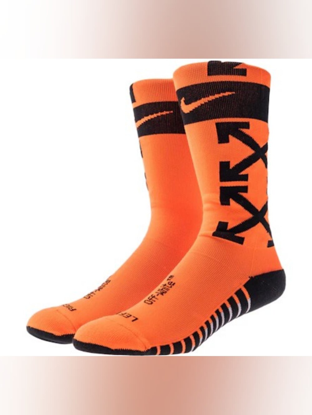 Nike Dri Fit X OFF White Crew Socks Orange & Black